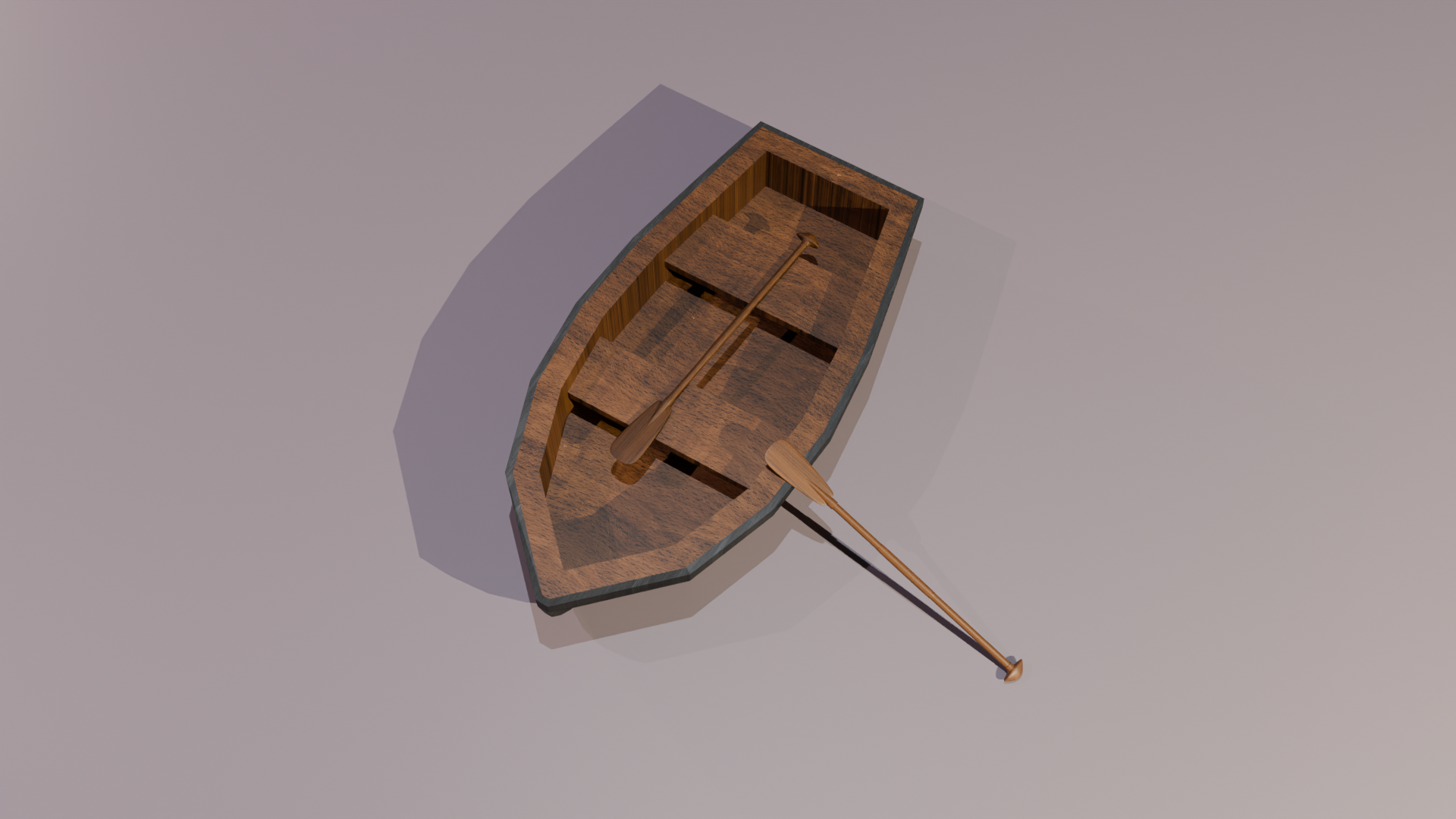 Stylized Wooden Rowboat & Oars - [FREE Game Asset] by ZFR Digital Arts