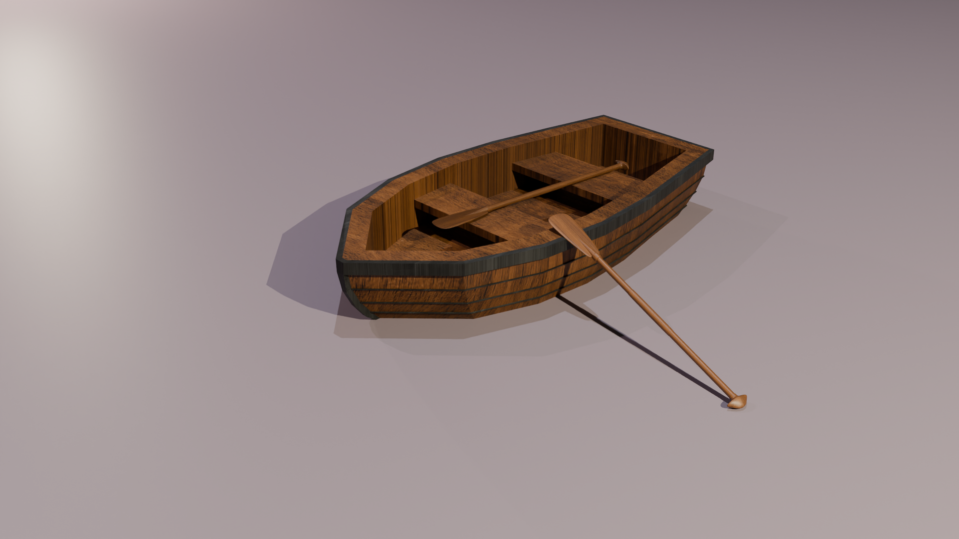Stylized Wooden Rowboat & Oars - [FREE Game Asset] by ZFR Digital Arts