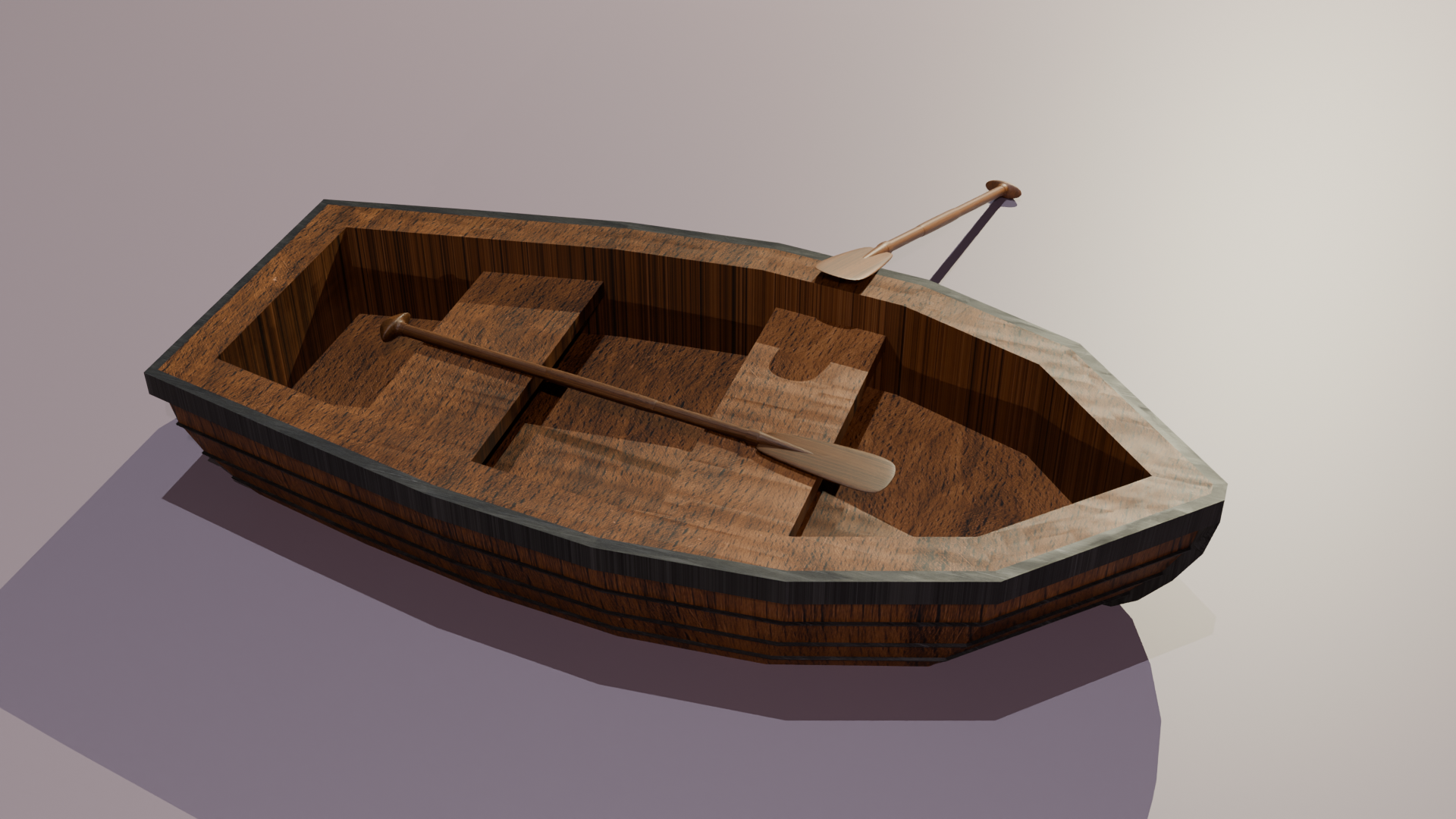 Stylized Wooden Rowboat & Oars - [FREE Game Asset] by ZFR Digital Arts