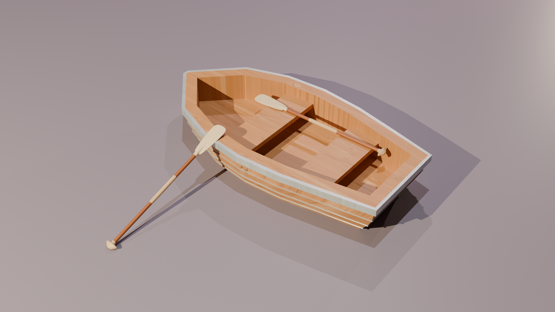 Stylized Wooden Rowboat & Oars - [FREE Game Asset] by ZFR Digital Arts