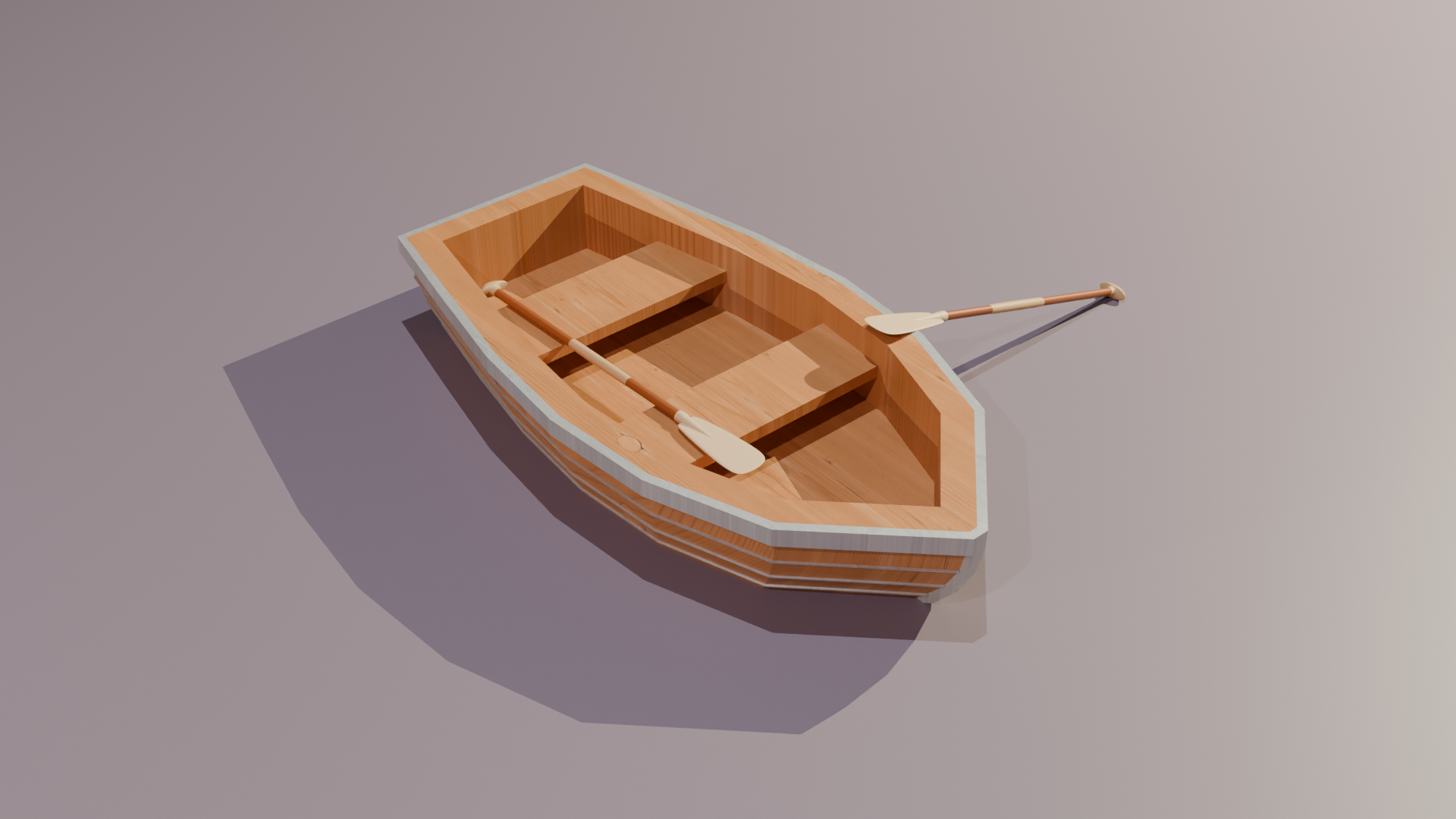 Stylized Wooden Rowboat & Oars - [FREE Game Asset] by ZFR Digital Arts