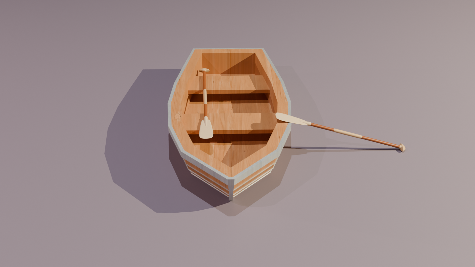 Stylized Wooden Rowboat & Oars - [FREE Game Asset] by ZFR Digital Arts