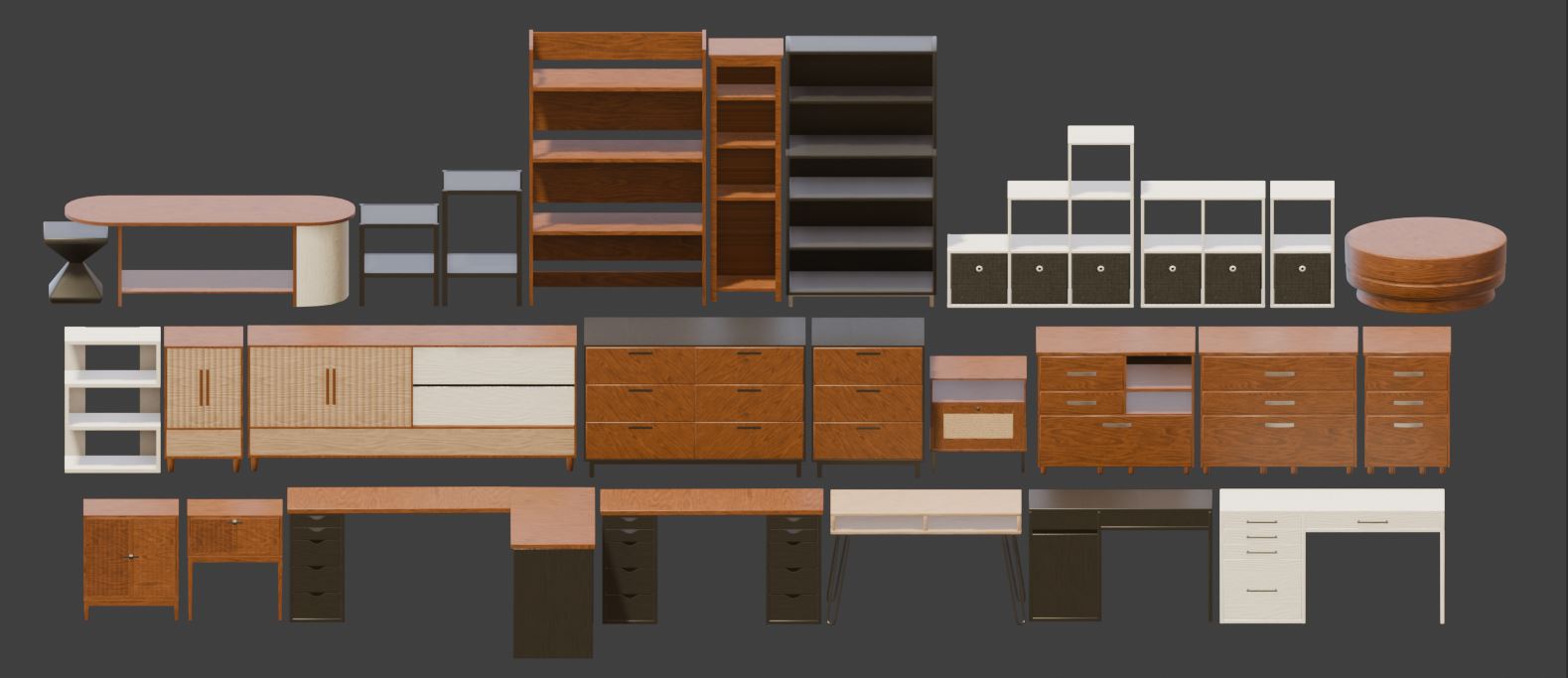 High-Poly Modern Furniture Pack [ Set of 50 ] by DatDawgDev
