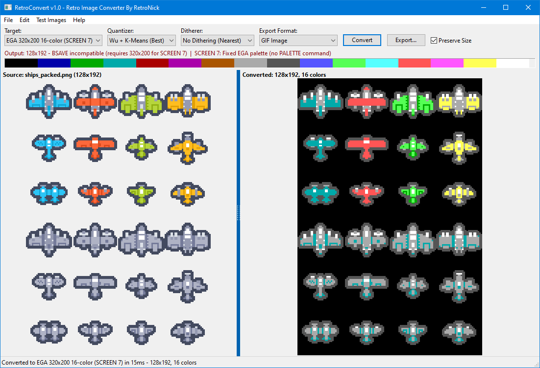 Screenshot 4 for RetroConvert v2.0 — The Ultimate Retro Image Converter for Retro Programmers