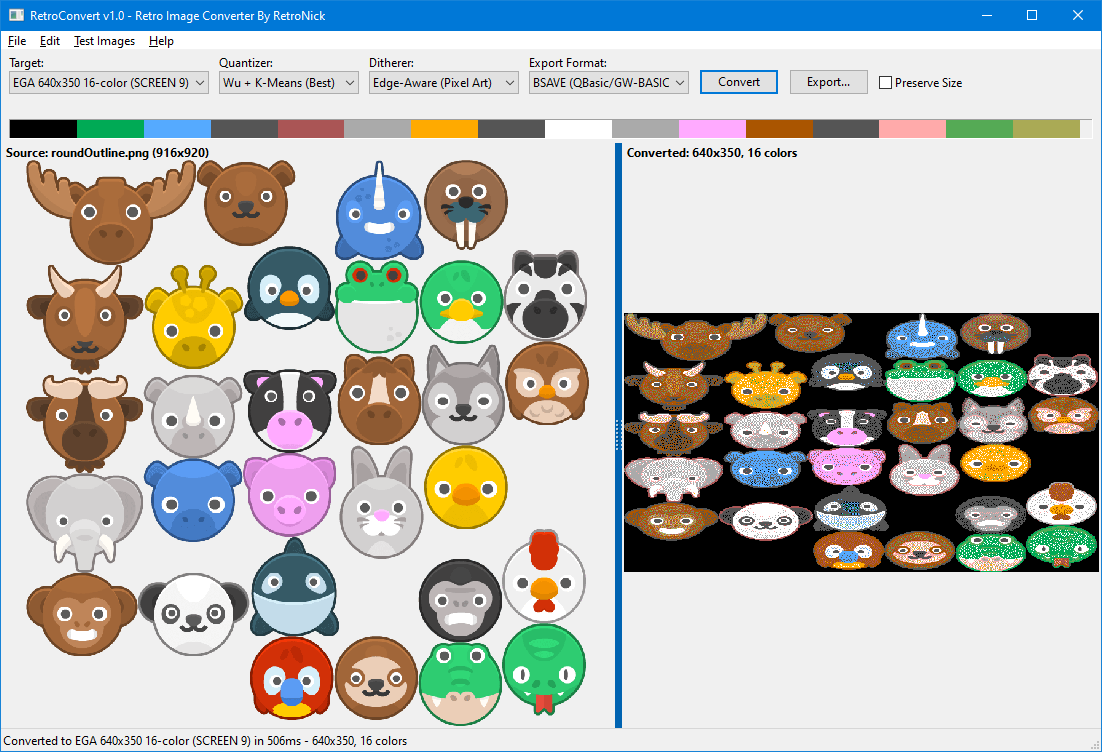 Screenshot 3 for RetroConvert v2.0 — The Ultimate Retro Image Converter for Retro Programmers