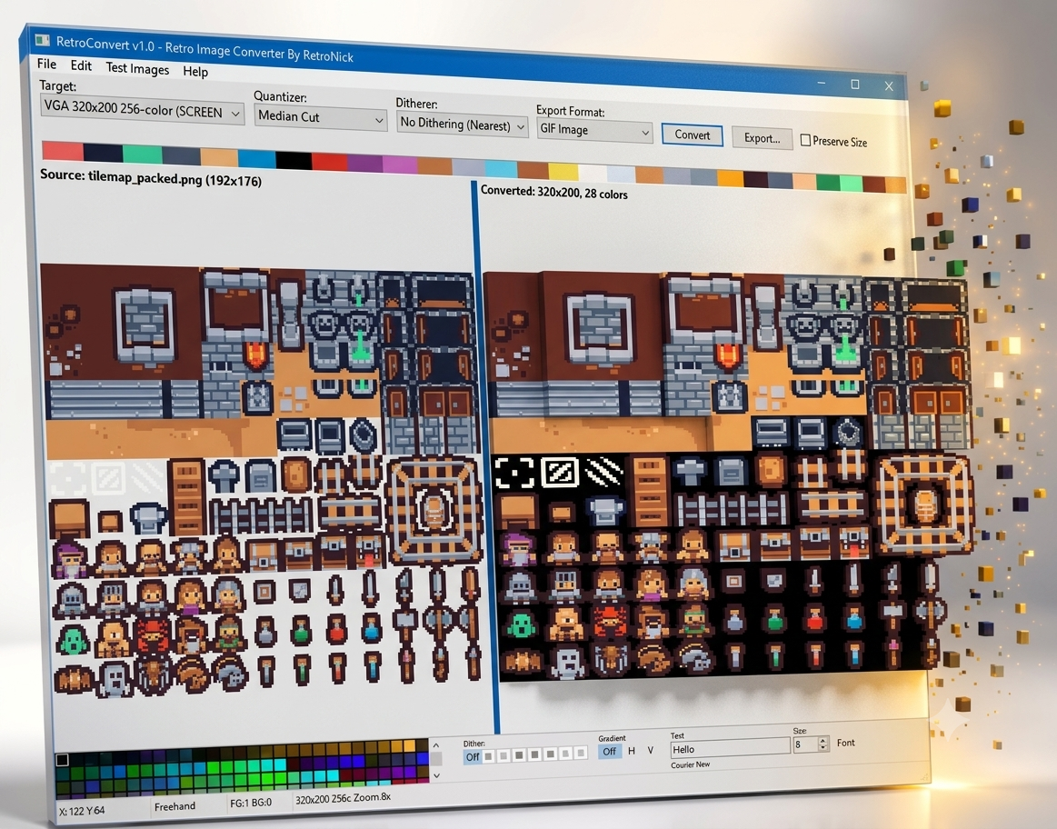 Screenshot 2 for RetroConvert v2.0 — The Ultimate Retro Image Converter for Retro Programmers