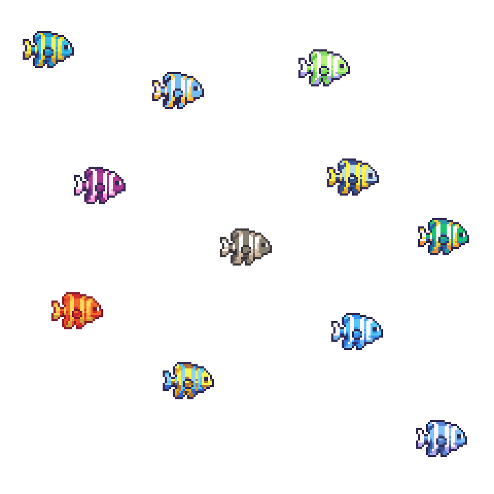 Pixel Fish Pack – 2D Animated Fish by Pozac