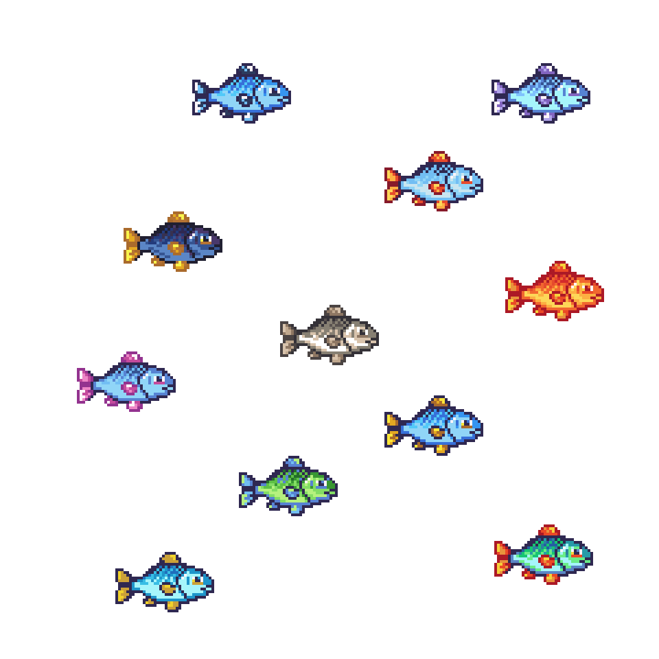 Pixel Fish Pack – 2D Animated Fish by Pozac