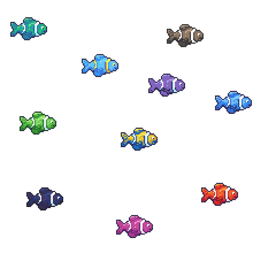 Pixel Fish Pack – 2D Animated Fish by Pozac