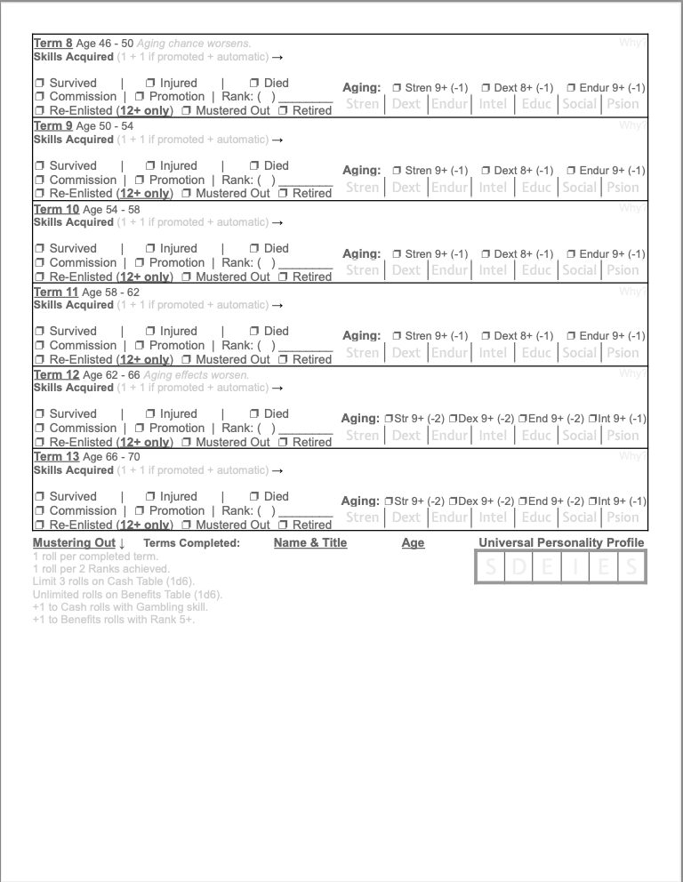 Screenshot 4 for Classic Traveller Character Creation Worksheet