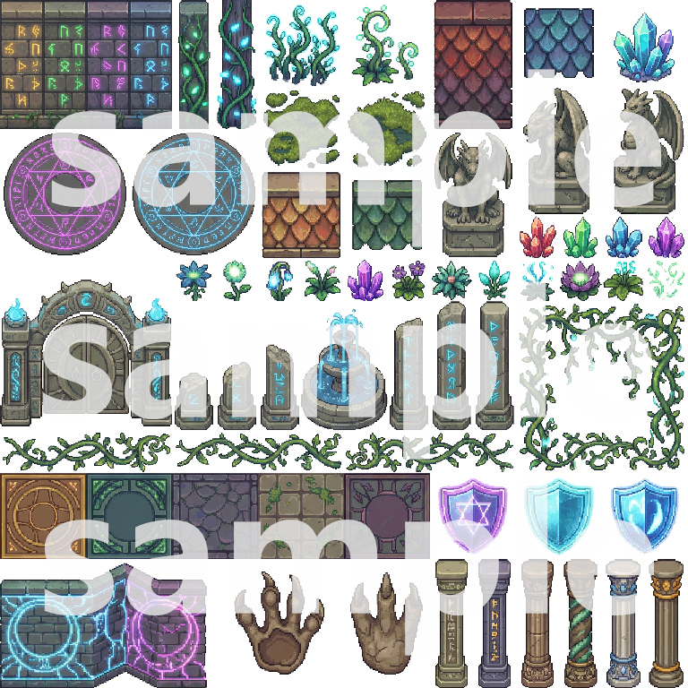 Medieval Castle Fantasy - Pixel Art Tileset by Cute SCKR