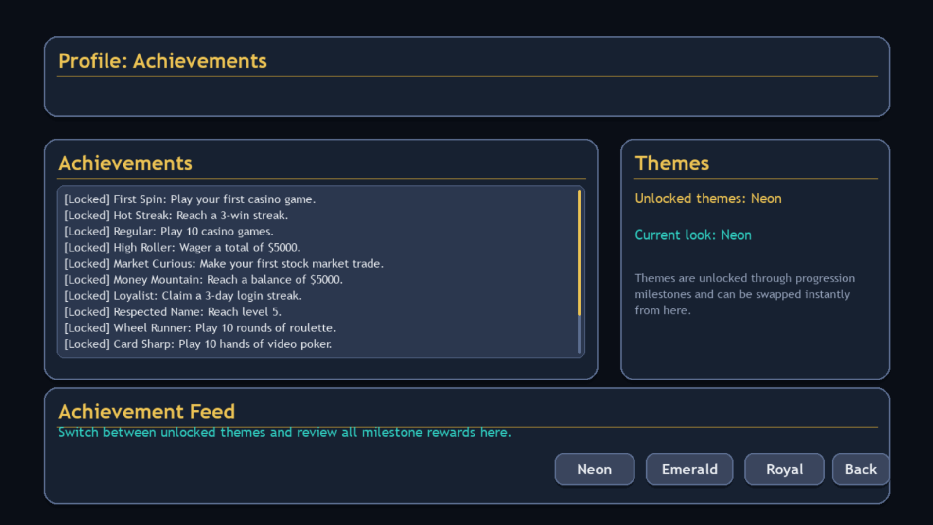 Screenshot 13 for Neon Ledger (casino sim)