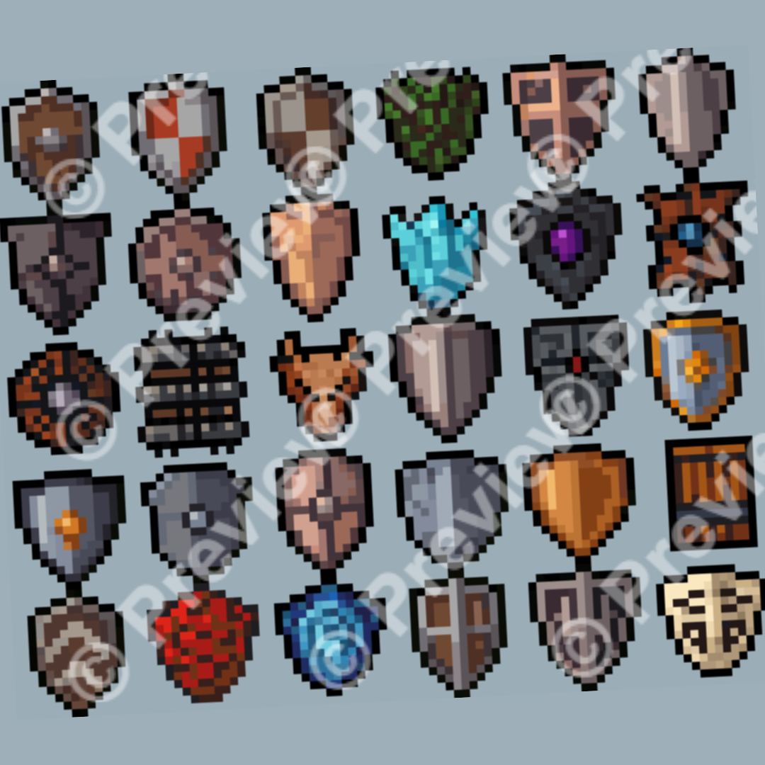 Shield Icon Rpg Rpg Shields Icons Pixel Art 16x16 by Pixel-Banner
