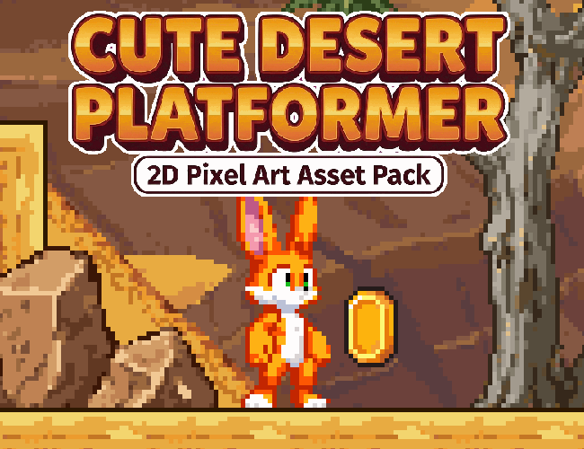 Cute Desert Platformer – 2D Pixel Art Asset Pack by Pozac