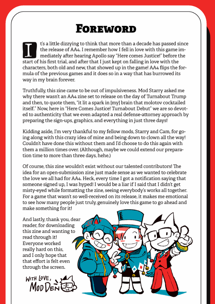 Screenshot 3 for Here Comes Justice! Turnabout Debut Zine