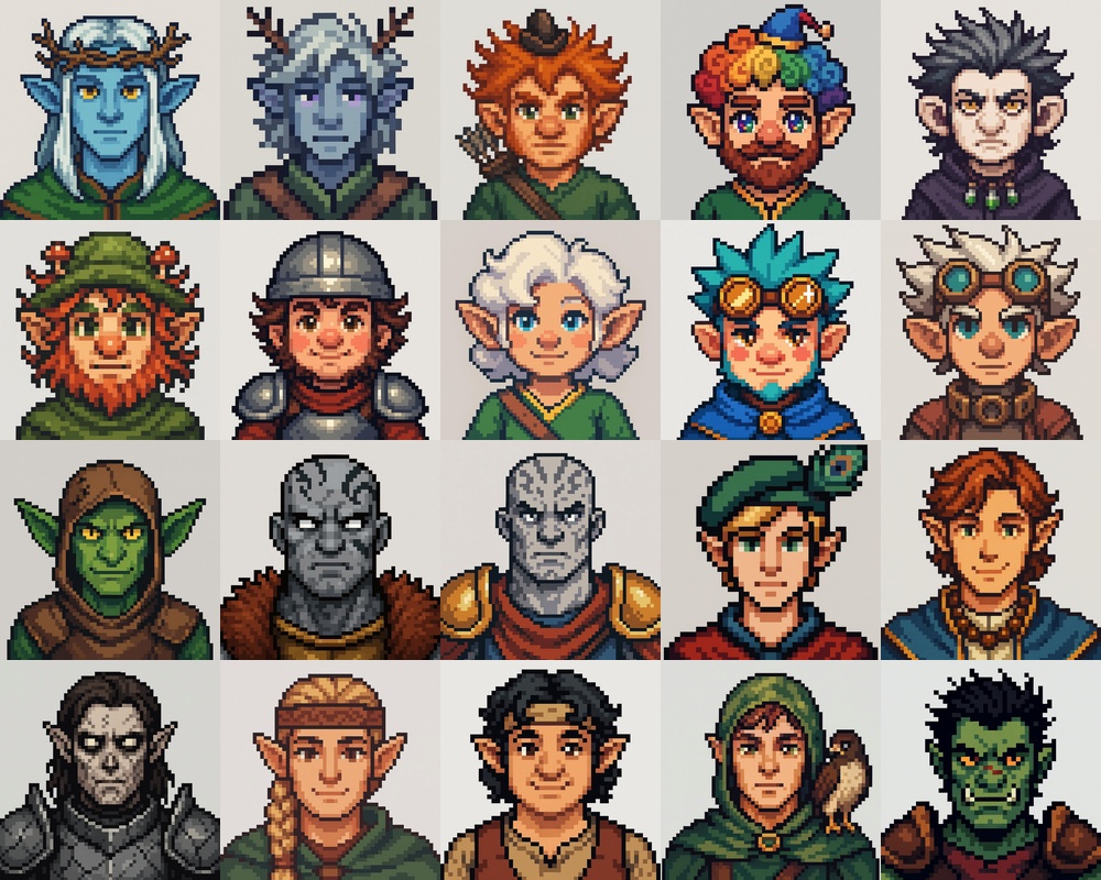 100 Fantasy RPG Character Portraits — 20+ Races & Classes, 4 ...