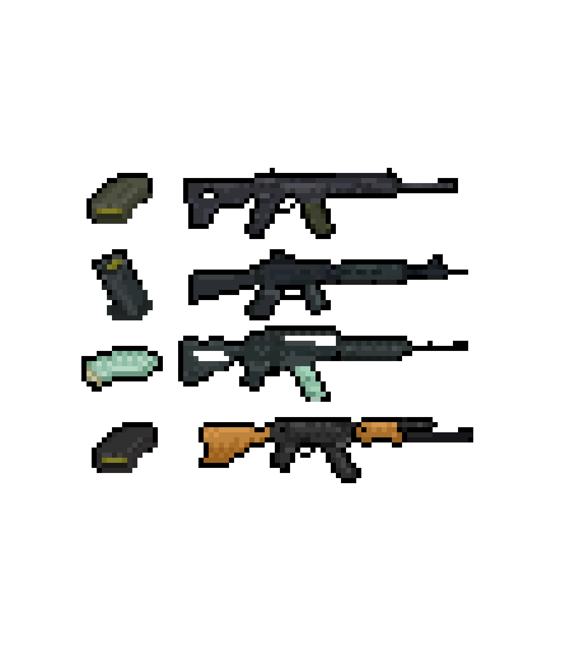 Long Rifle Pixel Pixel Art Assault Rifle Asset Pack by Hatitler