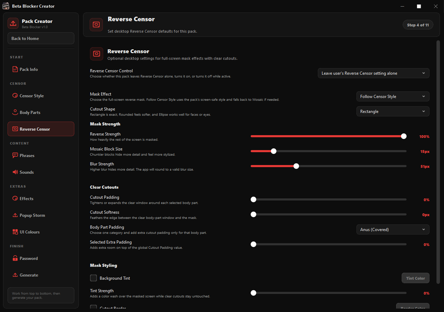 Screenshot 4 for Beta Blocker Pack Creator Tool
