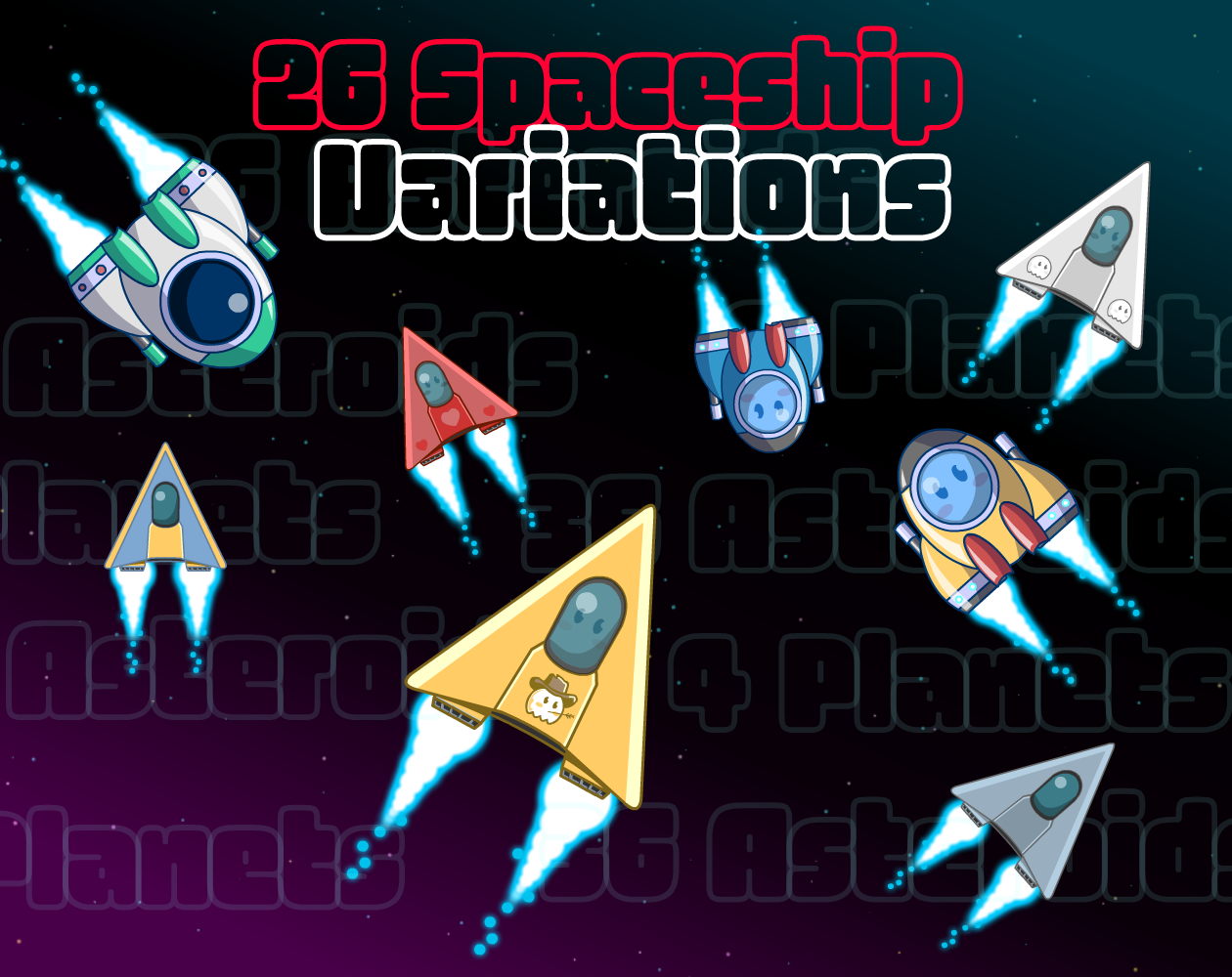 Cute Galaxy 2D Space Asset Pack by Jovanny Game Dev