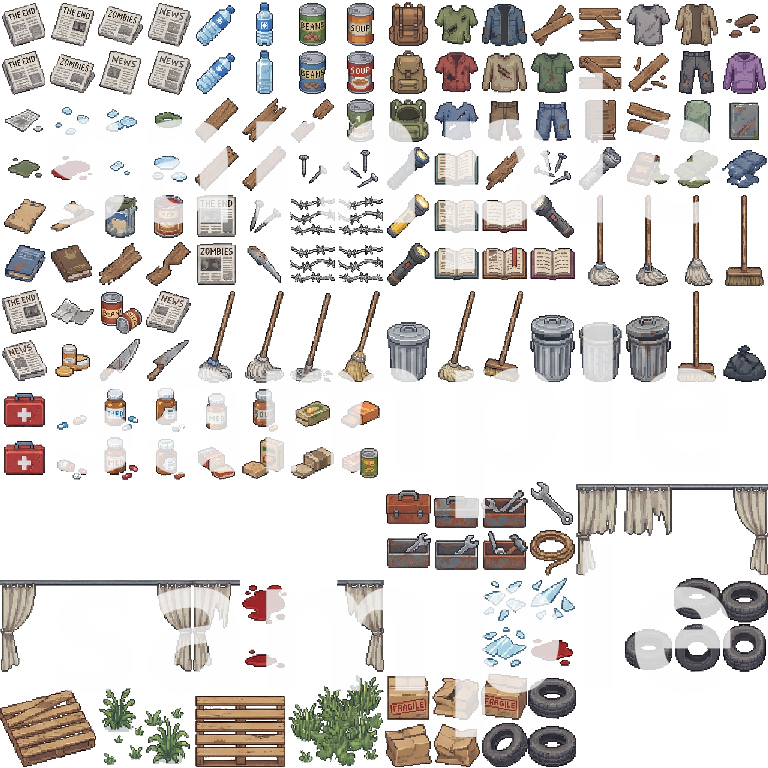 Post-Apocalyptic Zombie City Tileset by Cute SCKR
