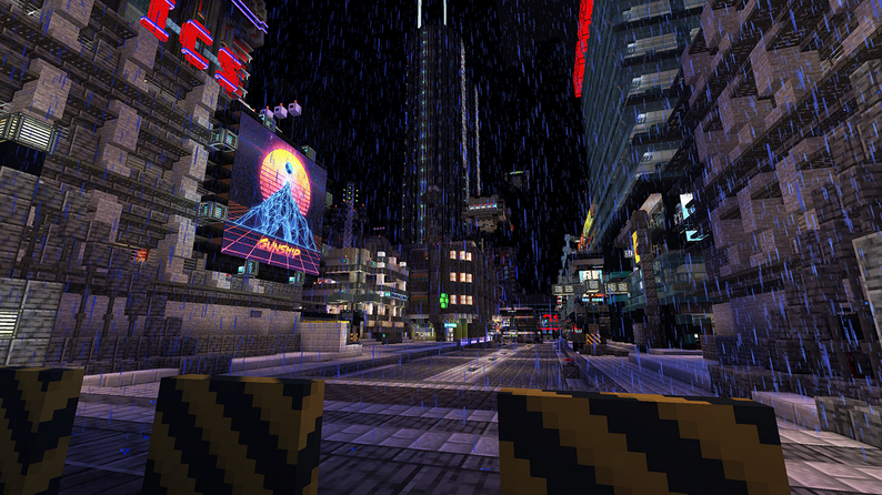 Minecraft cyberpunk map : Anachronox - Hopelight City by Upsilo Deephaser