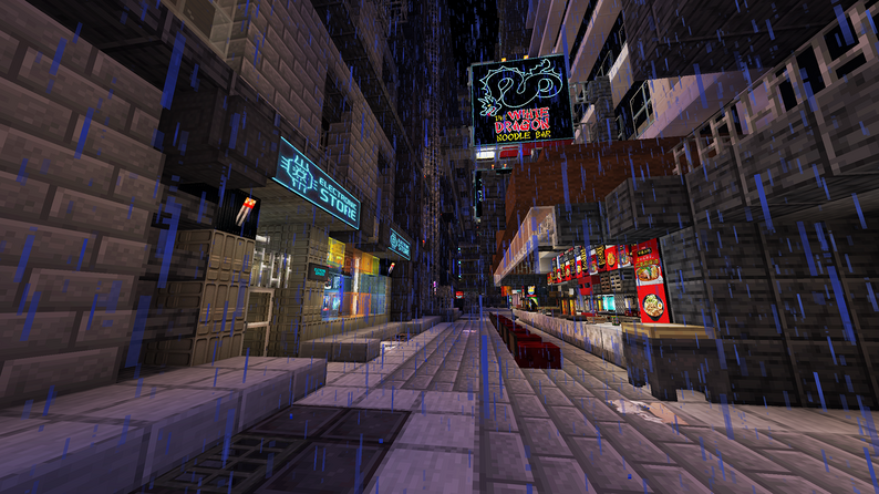 Minecraft cyberpunk map : Anachronox - Hopelight City by Upsilo Deephaser