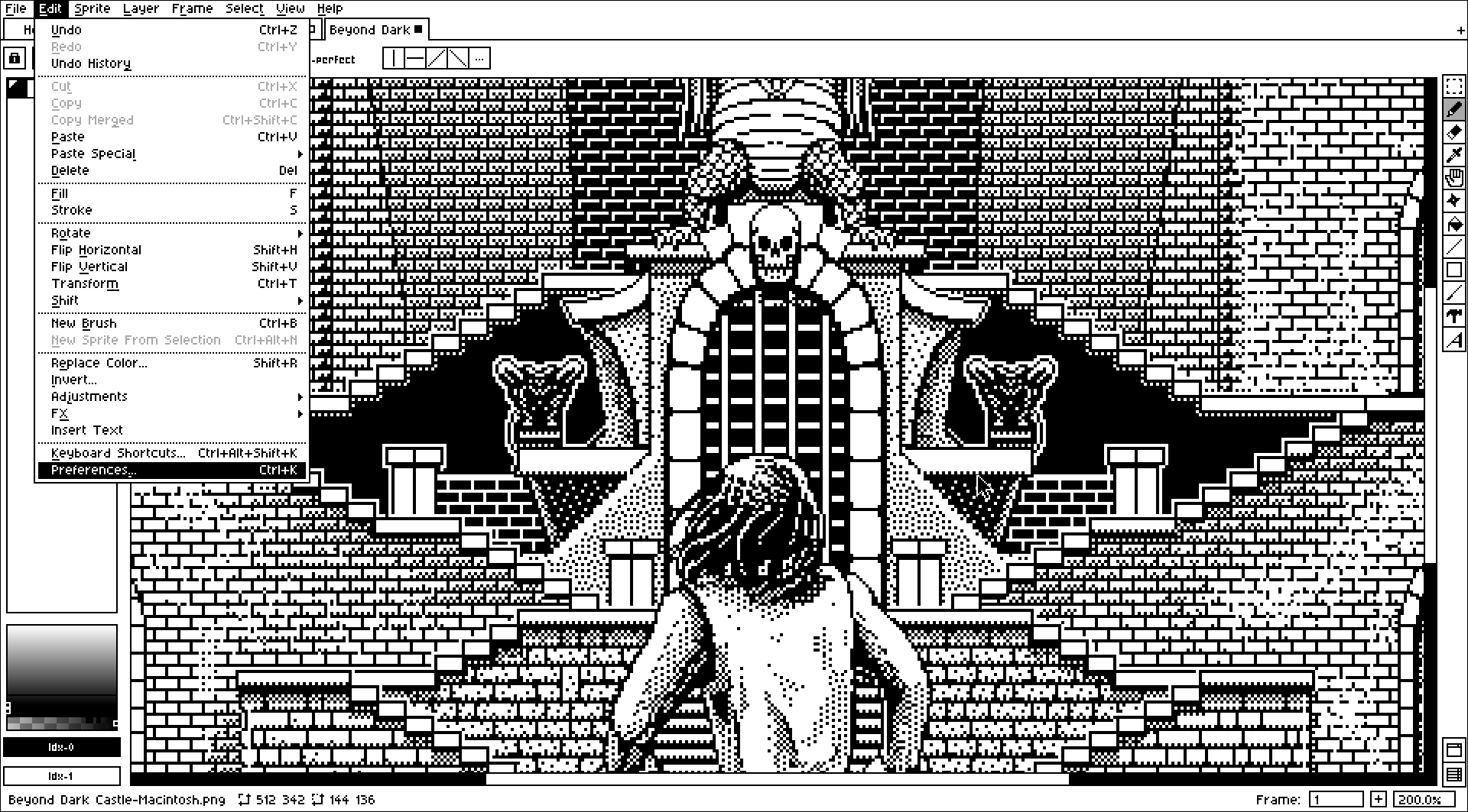 Screenshot 2 for Aseprite Apple Macintosh Sytem 1 Theme