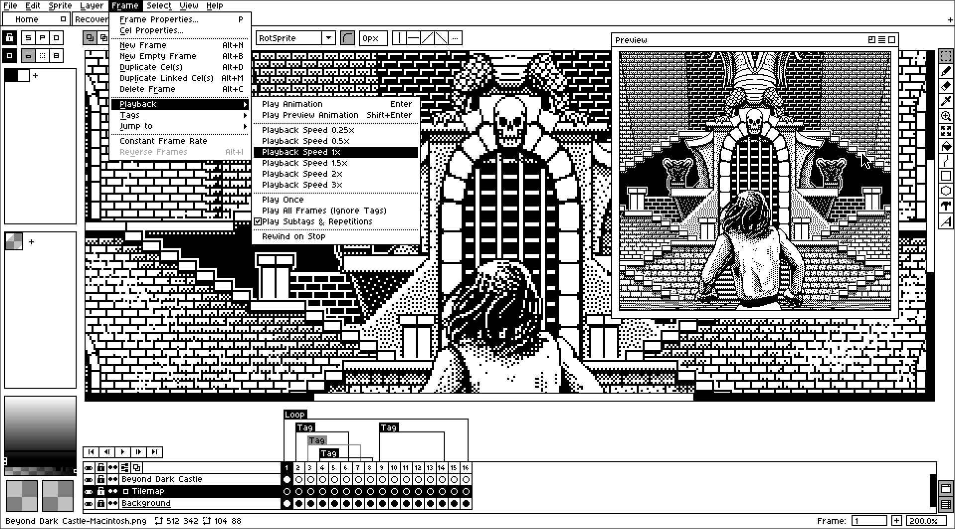 Screenshot 3 for Aseprite Apple Macintosh Sytem 1 Theme