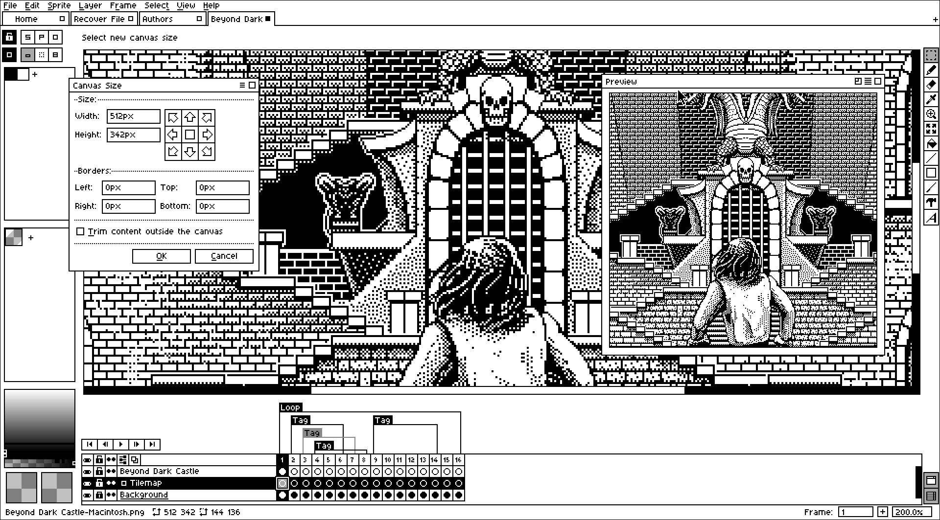 Screenshot 5 for Aseprite Apple Macintosh Sytem 1 Theme