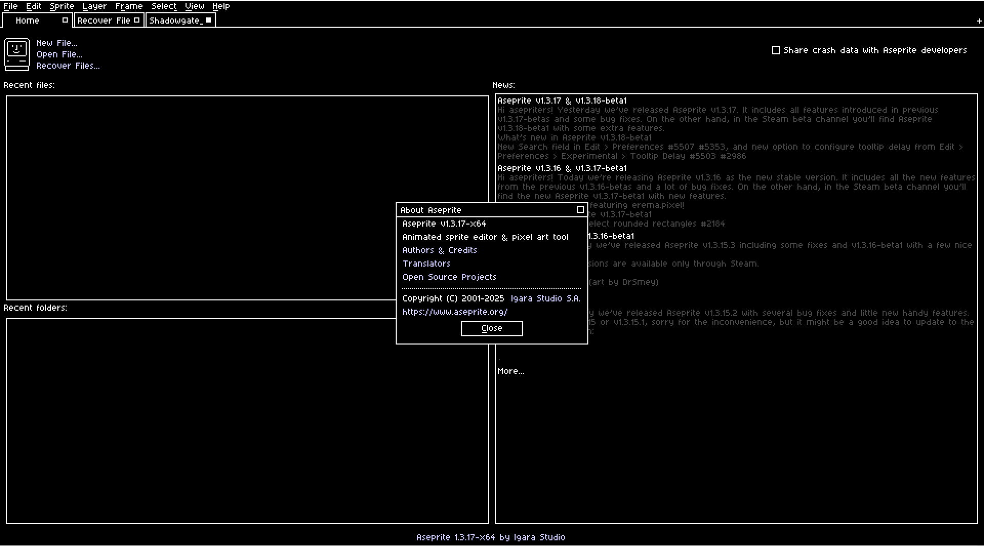 Screenshot 6 for Aseprite Apple Macintosh Sytem 1 Theme