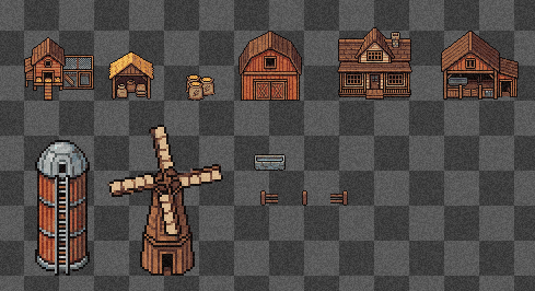 Cozy Farm Buildings - Pixel Game Asset by MutterPixel Studio