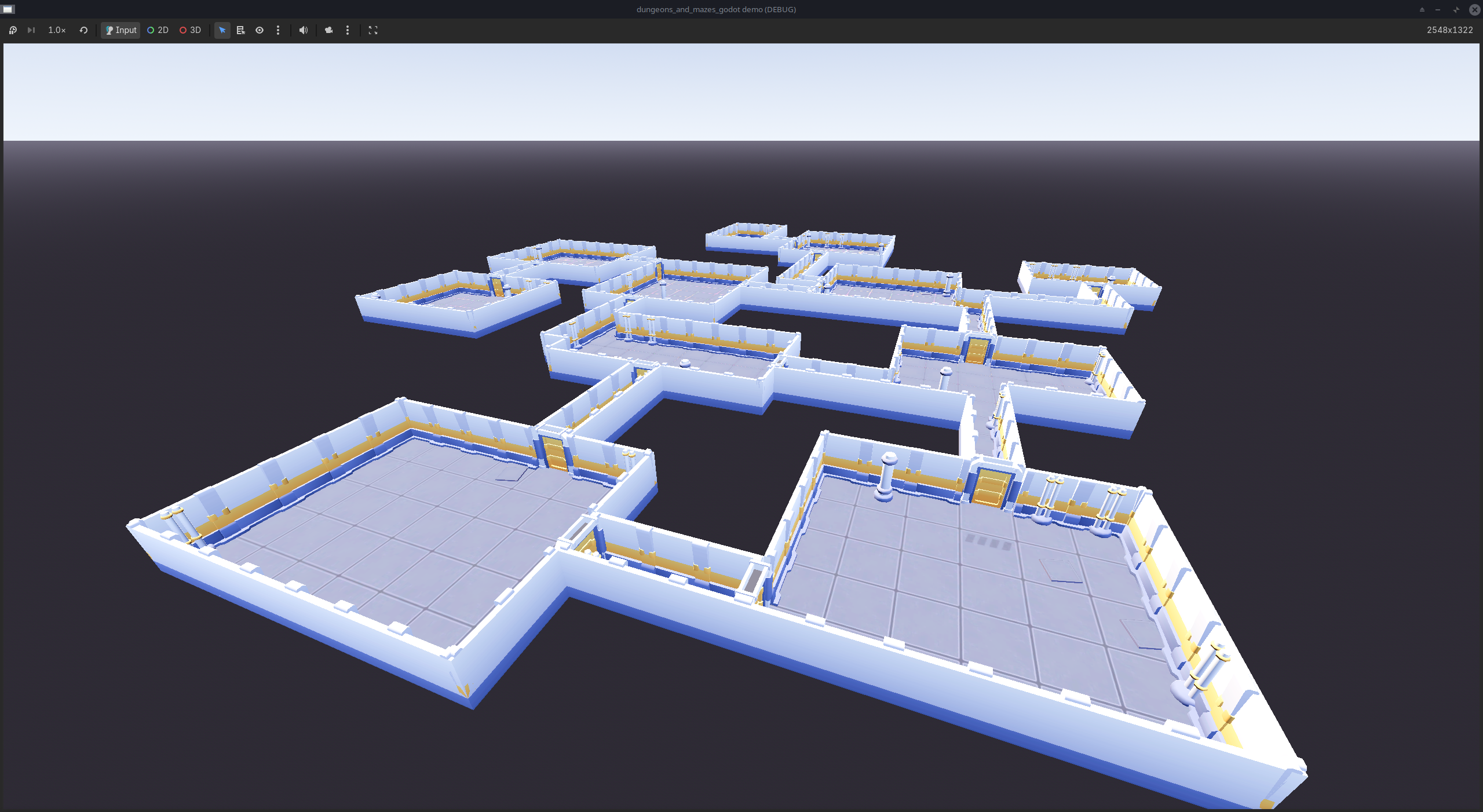 Dungeons and Mazes themed showcase scene