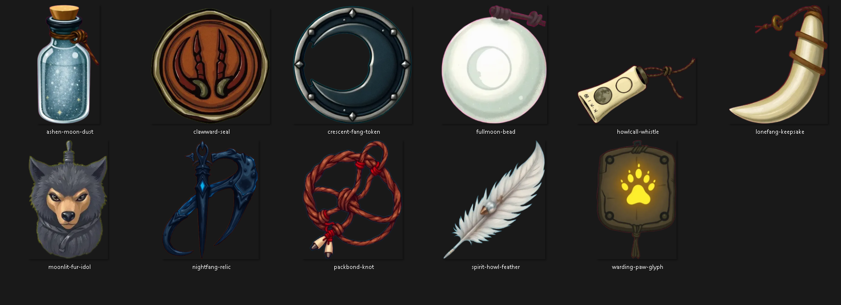 Wulf Powerpoint Icon Fantasy RPG Icon Pack – Wolf & Creature UI Icons (50 PNG Assets) by ...