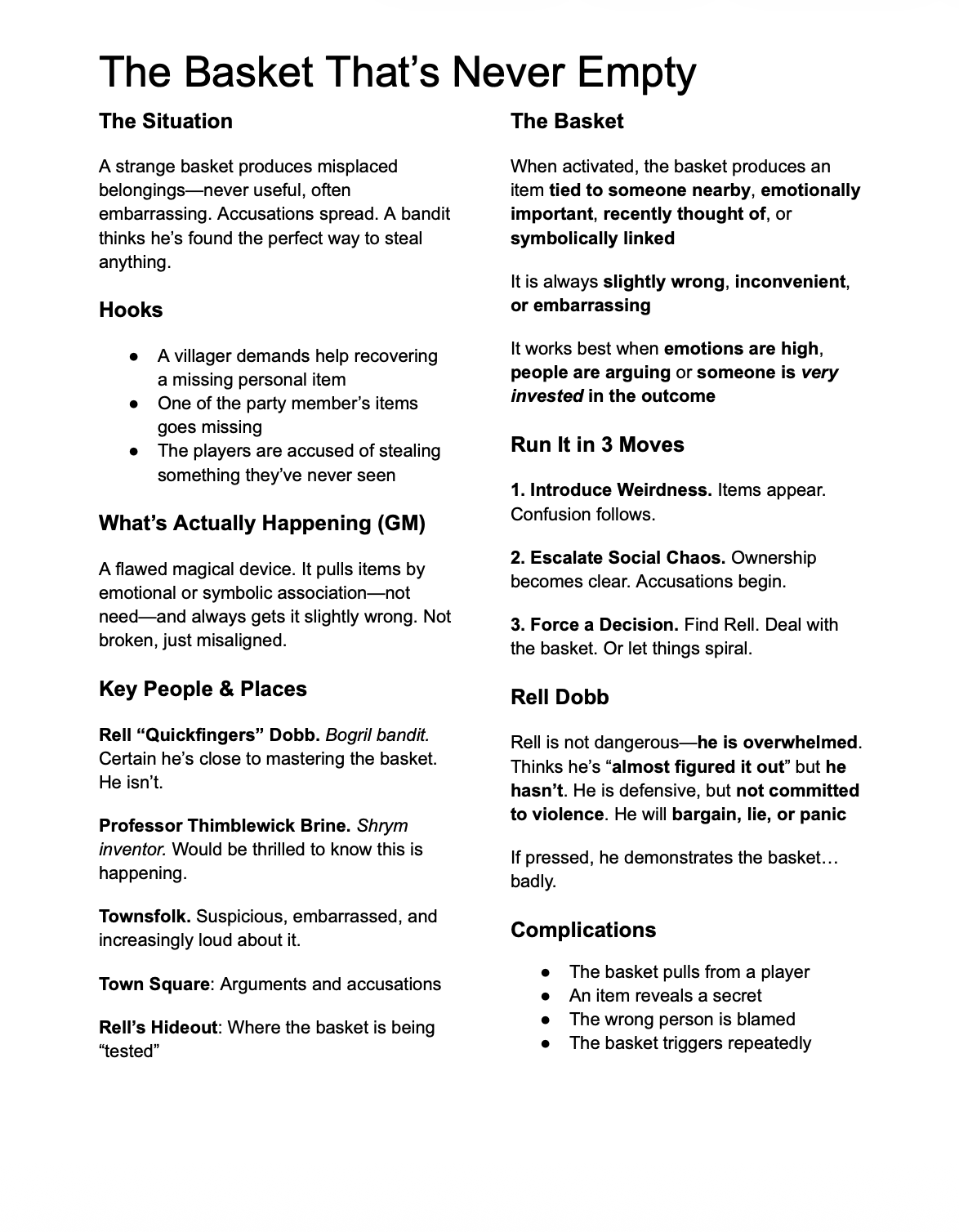 Small Problems In Eem: The Basket That's Never Empty by bstoffer