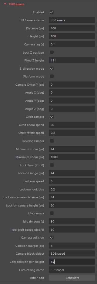 TPP 3D Camera behavior for Construct 3 by Jonasz O.
