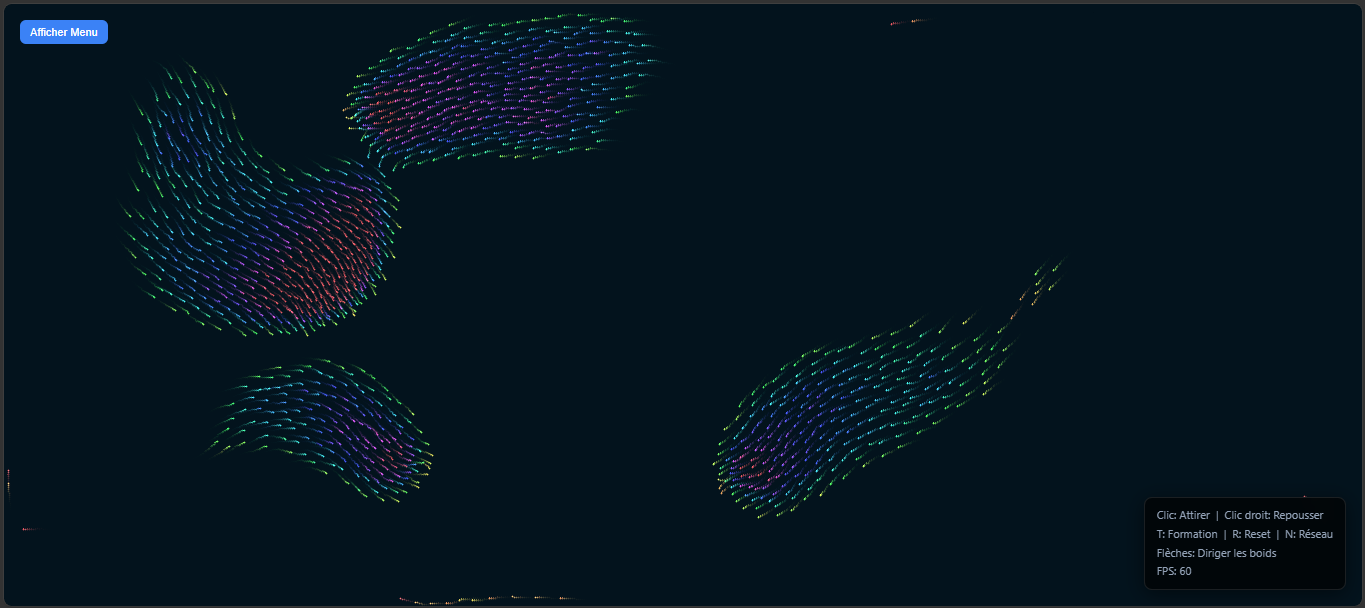 Simulation banc de poissons - boids optimisé by misslola57