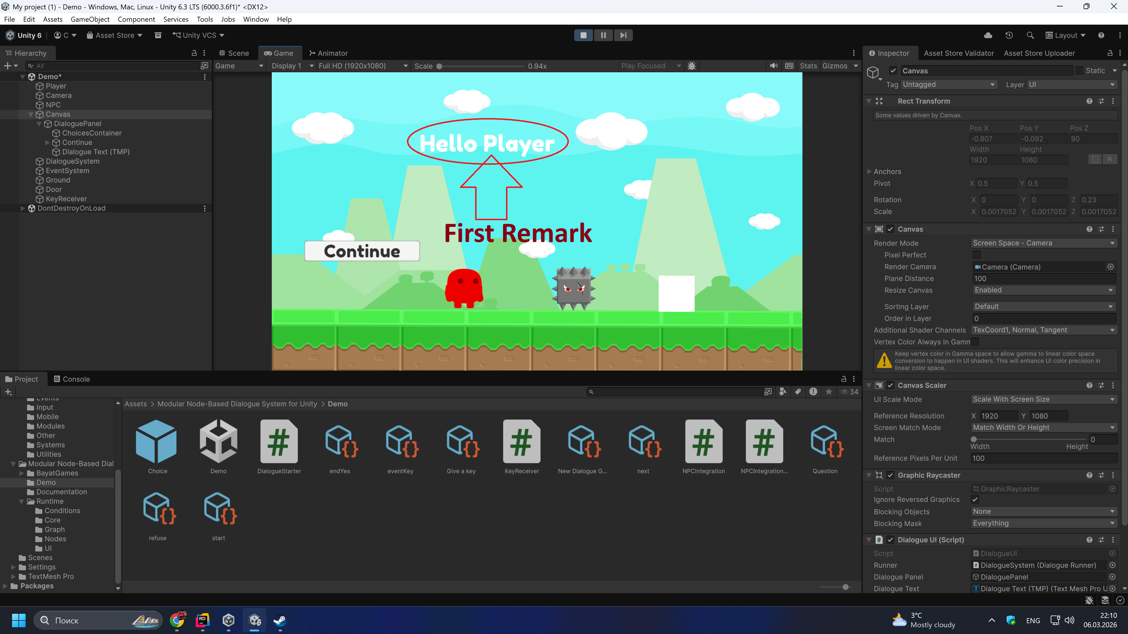 Ui Dialog Games. Examples Simple Dialogue System for Unity by evgenydisszarivich-design
