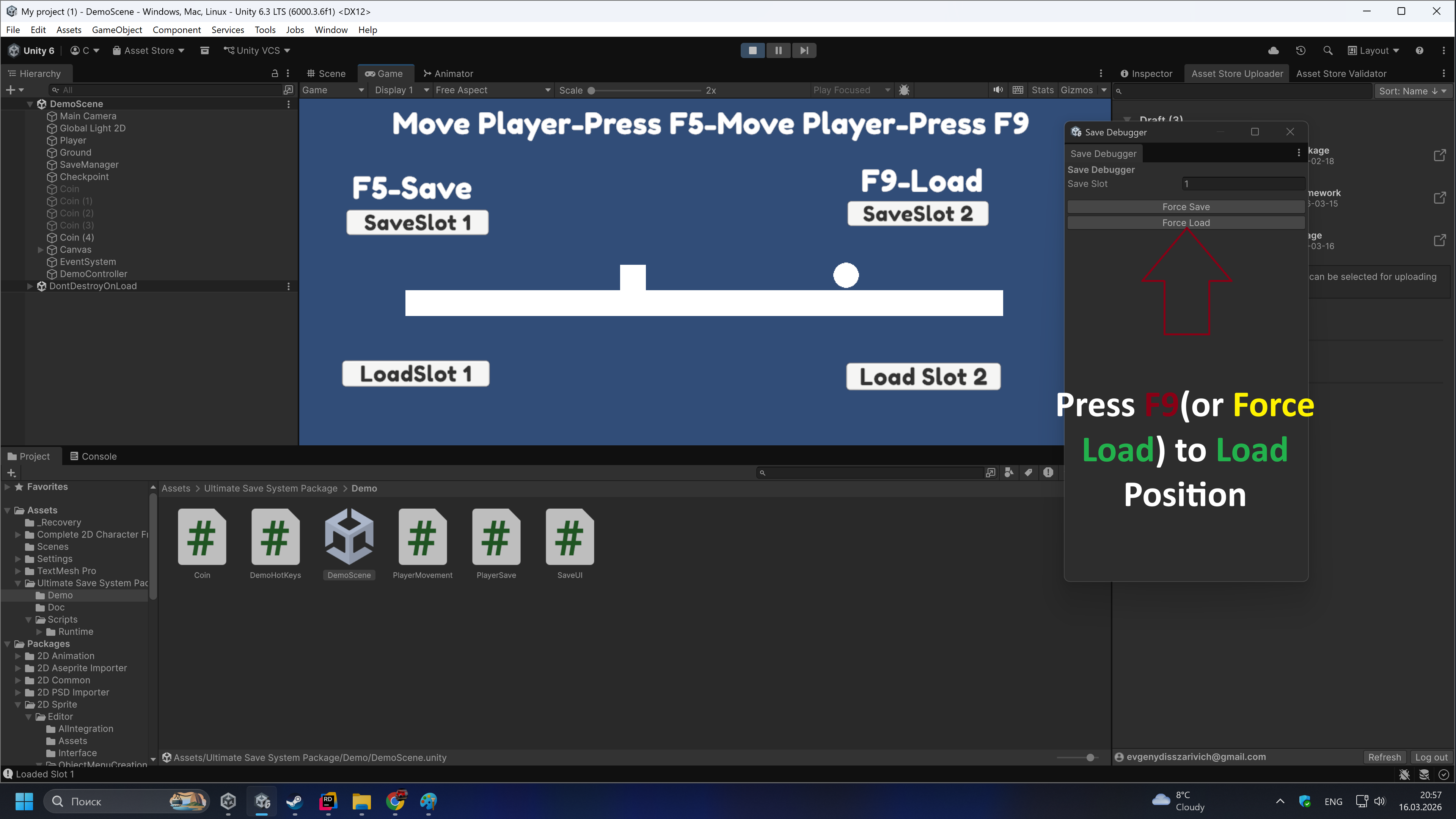 Advanced Save System for Unity by evgenydisszarivich-design