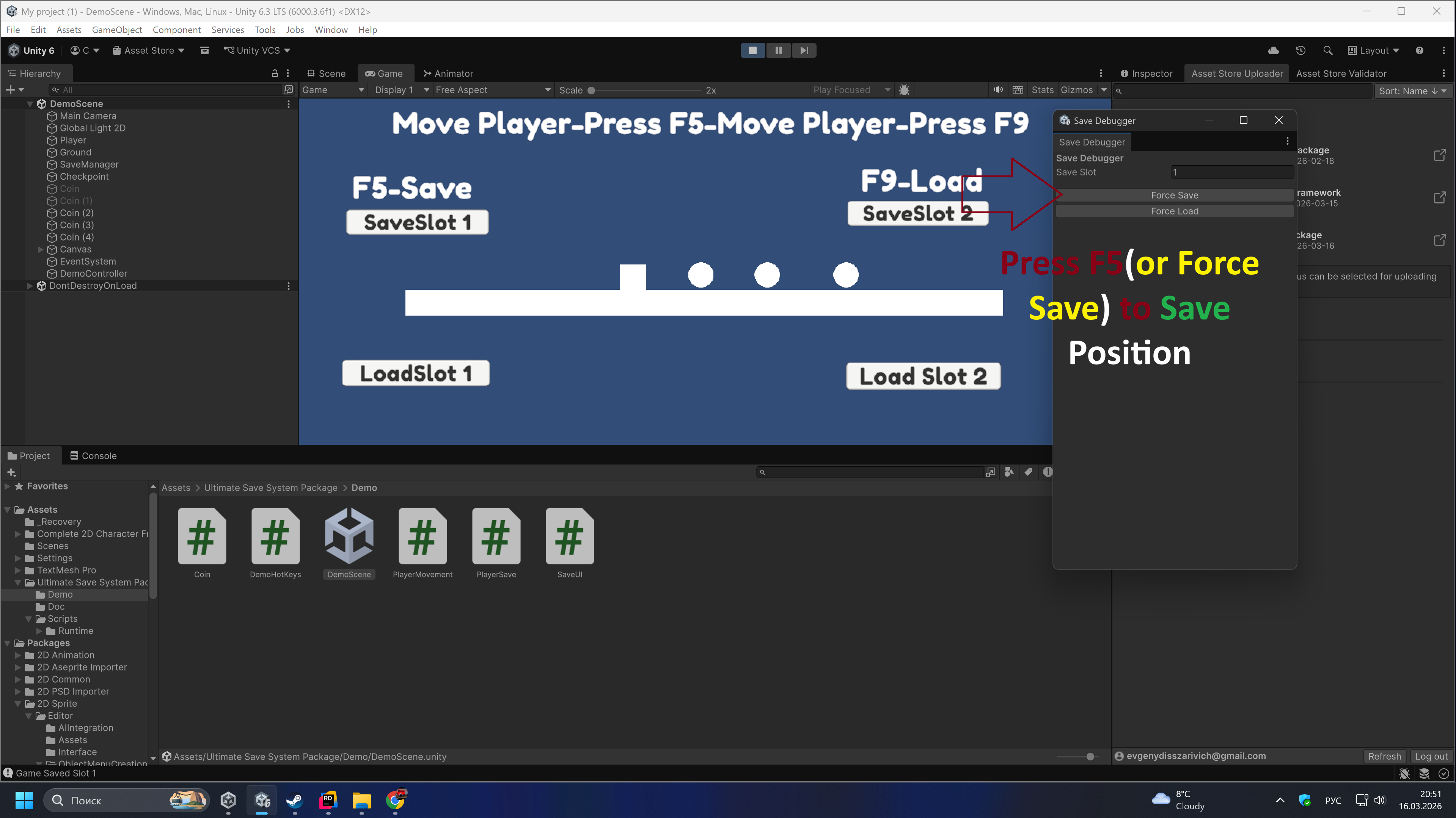 Advanced Save System for Unity by evgenydisszarivich-design