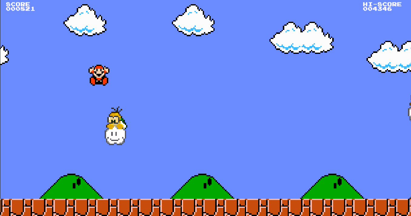 Mario esquivando a Lakitu