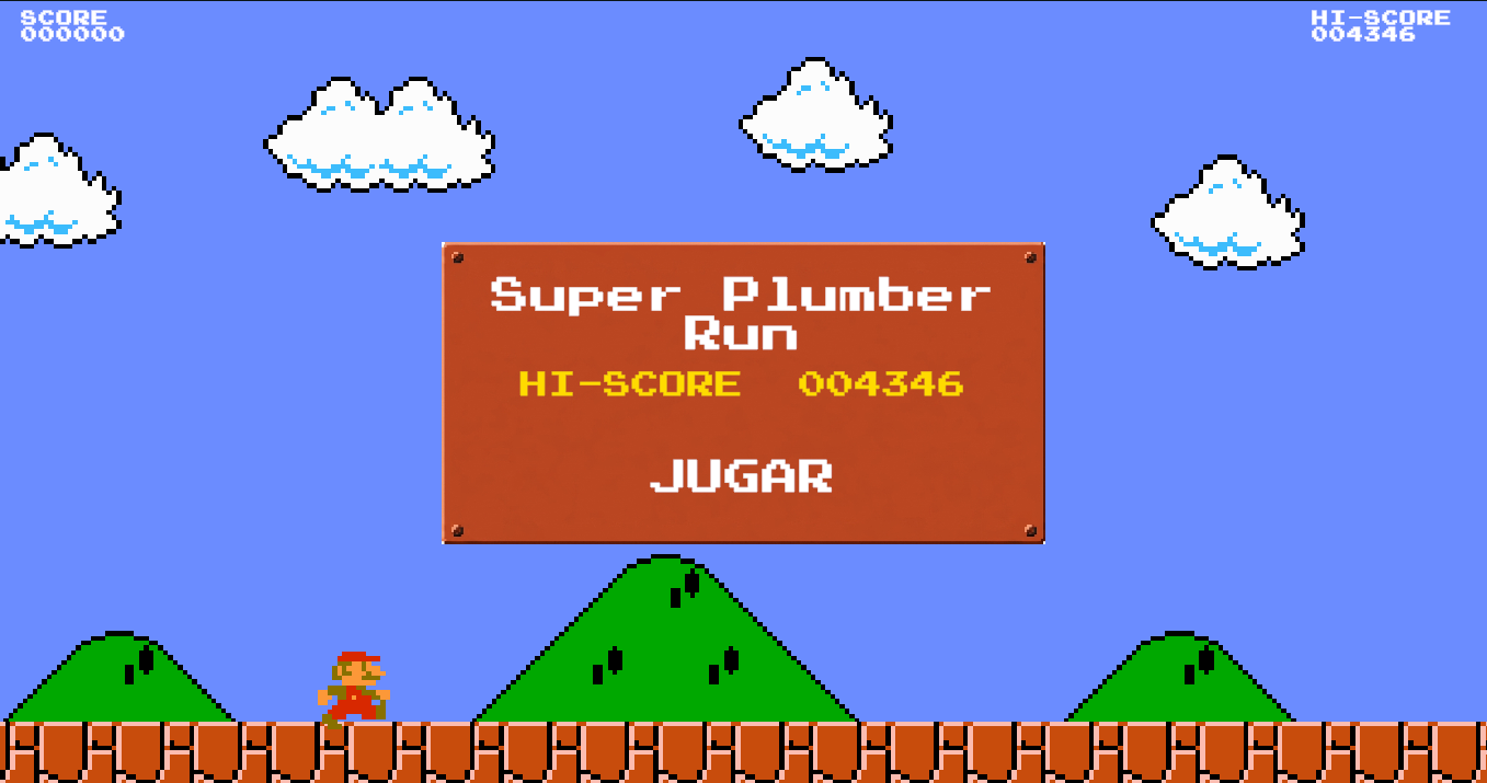 Menú de inicio de Super Plumber Run