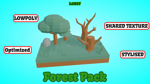 Stylized Lowpoly Forest Asset Pack - Trees & Nature (FBX + Blender ...