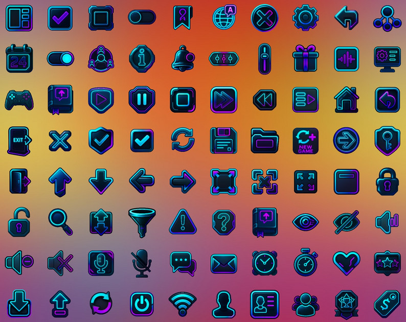 Cyberpunk Neon UI — Premium Core Interface [Vol. 1] by Aura Design Assets