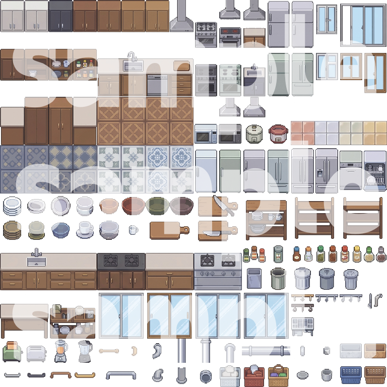 Modern Interior Pixel Art Tileset by Cute SCKR