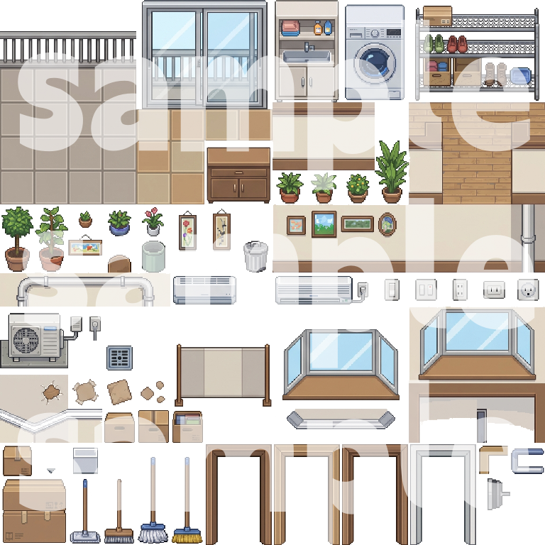 Modern Interior Pixel Art Tileset by Cute SCKR