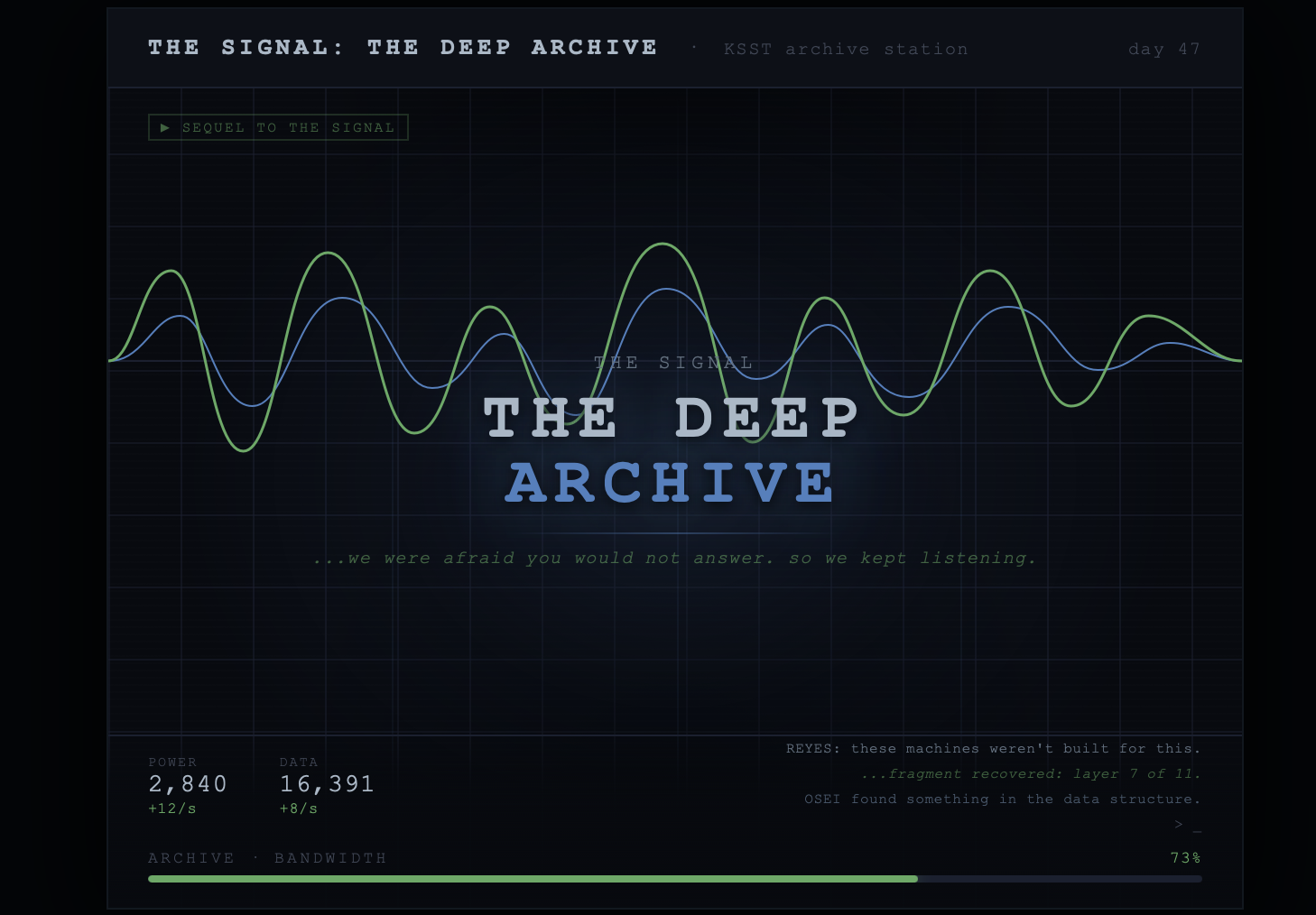 Screenshot 2 for THE SIGNAL: DEEP ARCHIVE