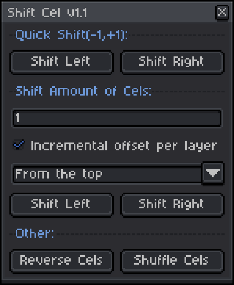 Shift Cel in Aseprite by Devkidd