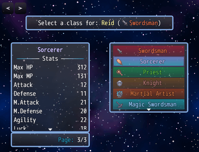 Screenshot 3 for [CGMZ] Class Manager for RPG Maker MZ