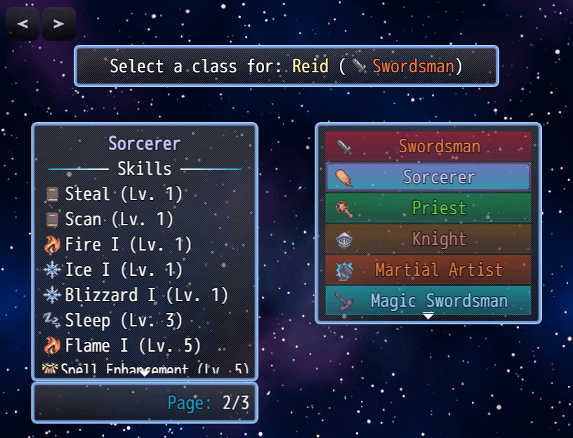 Screenshot 4 for [CGMZ] Class Manager for RPG Maker MZ