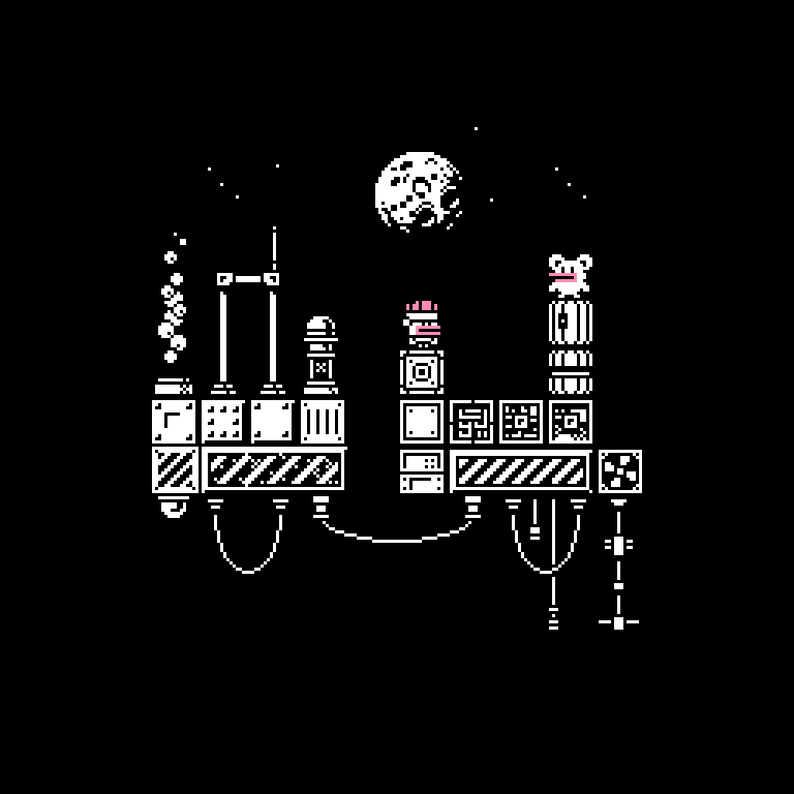 1-bit platformer game tileset by piiixl